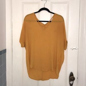 Bright Mustard Chiffon LUSH Top size L
